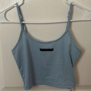 Blue glitter missguided tank